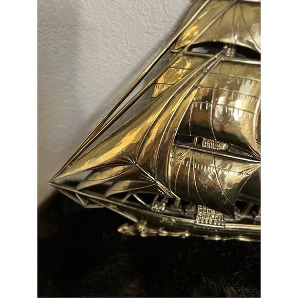 Vintage Syroco Homco #4261 Mid Century Wall Plaque Sailing Ship 12" h - Picture 3 of 9